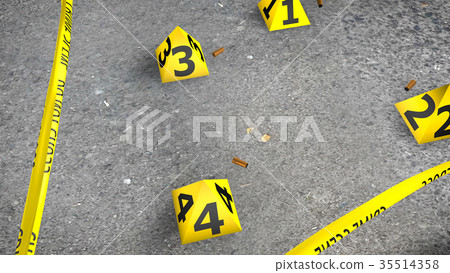 Close-up Crime Scene With Shells Close-up Crime Scene With Shells 35514358