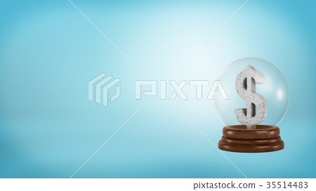 3d rendering of a grey concrete dollar sign stands 35514483