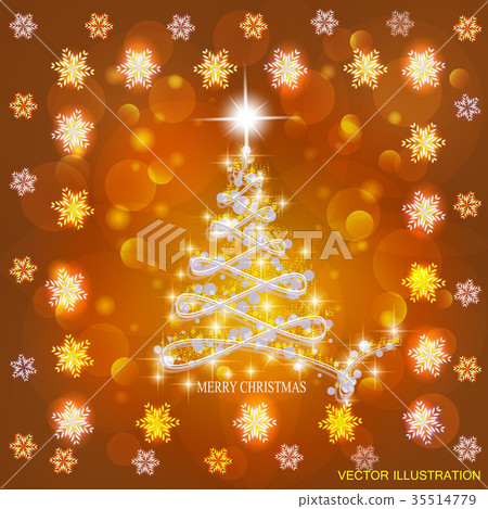 Abstract background with christmas tree and stars Abstract background with christmas tree and stars 35514779