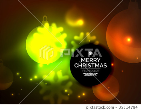 Glowing Christmas ball and snowflakes vector Glowing Christmas ball and snowflakes vector 35514784