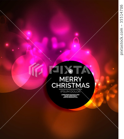 Glowing Christmas ball and snowflakes vector Glowing Christmas ball and snowflakes vector 35514786