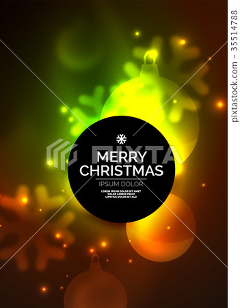 Glowing Christmas ball and snowflakes vector Glowing Christmas ball and snowflakes vector 35514788