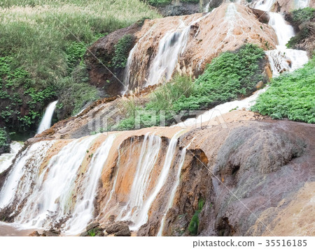 Golden waterfall 35516185