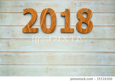 Wooden 2018 background Wooden 2018 background 35516300