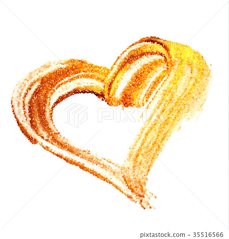Vector gold paint heart on transparent background Vector gold paint heart on transparent background 35516566
