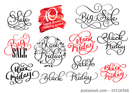 set of Black Friday Calligraphic Design Retro set of Black Friday Calligraphic Design Retro 35516568