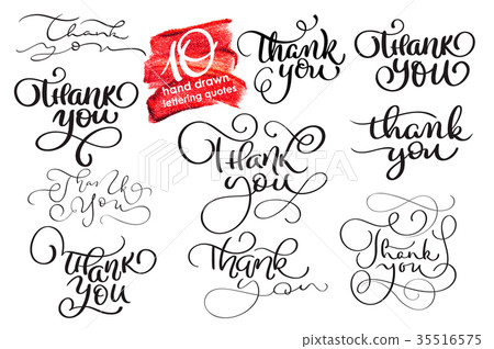 Set of ten hand written calligraphy lettering Set of ten hand written calligraphy lettering 35516575