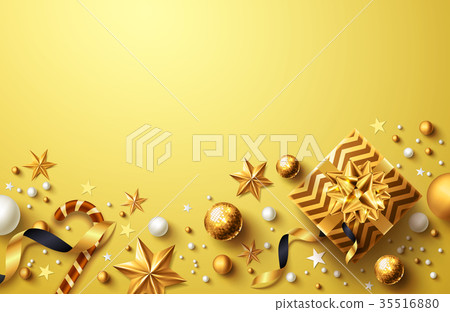 Christmas and New Years Golden Background Christmas and New Years Golden Background 35516880