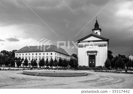 Czechoslovak Army Square with baroque church in Czechoslovak Army Square with baroque church in 35517442