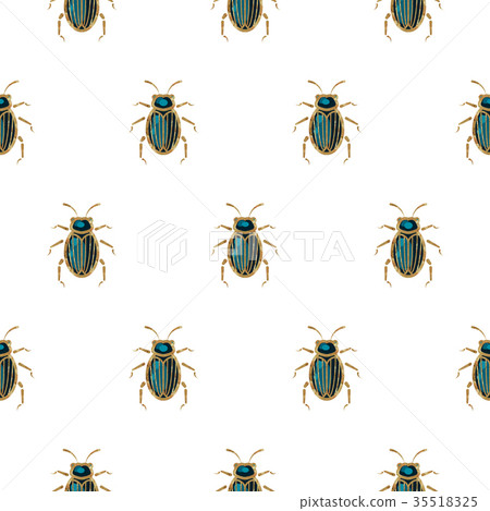 Emerald and gold beetle brooch vector seamless Emerald and gold beetle brooch vector seamless 35518325