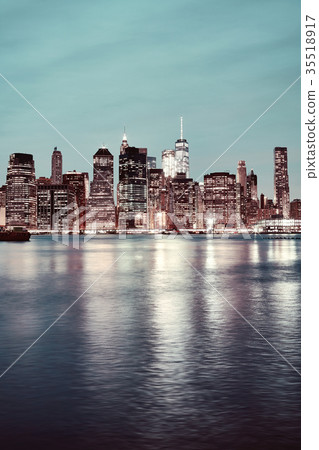 Manhattan at night, NYC. 35518917