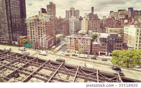 Retro stylized New York City downtown, USA. Retro stylized New York City downtown, USA. 35518920