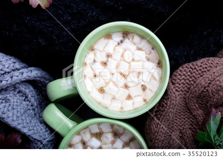 Two cup of coffee or hot chocolate Two cup of coffee or hot chocolate 35520123
