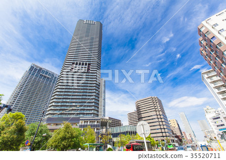 Urban landscape with tower apartment 35520711