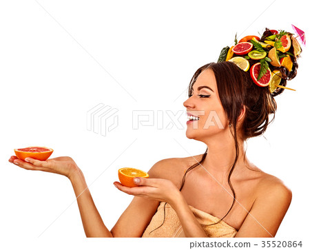 Hair and facial mask from fresh fruits for woman Hair and facial mask from fresh fruits for woman 35520864