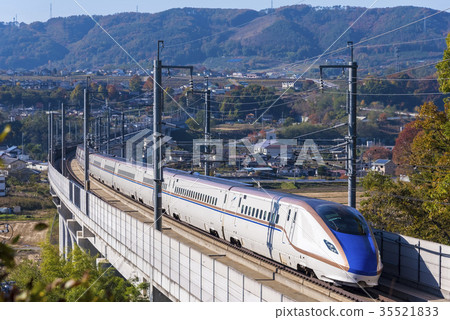 Big curve of Hokuriku Shinkansen E7 series Saku Big curve of Hokuriku Shinkansen E7 series Saku 35521833