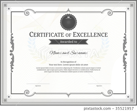Certificate template, border frame, Diploma design 35521957
