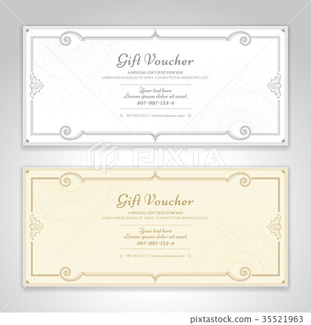 Gift certificate voucher and coupon card template 35521963