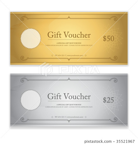 Gift certificate voucher and coupon card template 35521967