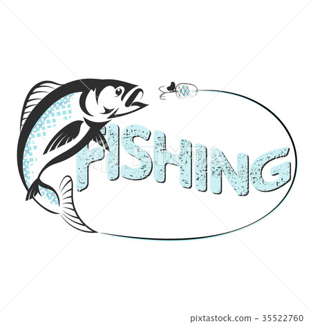 Fish jumping off the hook vector Fish jumping off the hook vector 35522760