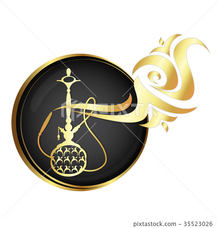 Hookah with a gold pattern 35523026