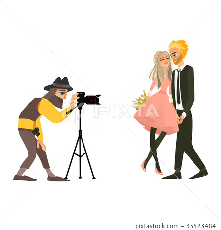 Photographer shooting a wedding couple 35523484