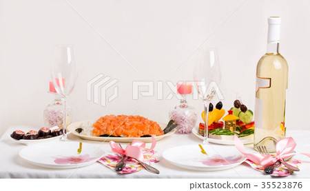 Funny lunch with sandwiches and white wine. Funny lunch with sandwiches and white wine. 35523876