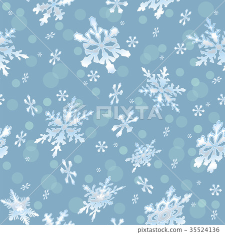 Holiday seamless background with frosty snowflakes Holiday seamless background with frosty snowflakes 35524136