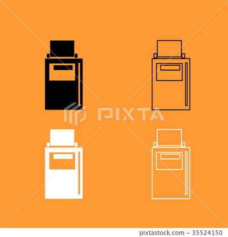 Hand terminal black and white set icon . Hand terminal black and white set icon . 35524150