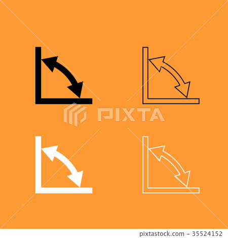 Geometry math signs symbols black and white icon . Geometry math signs symbols black and white icon . 35524152