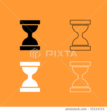 Hourglass black and white set icon . Hourglass black and white set icon . 35524153