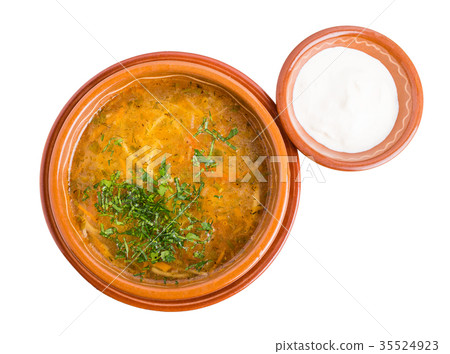 Traditional chicken soup. Traditional chicken soup. 35524923