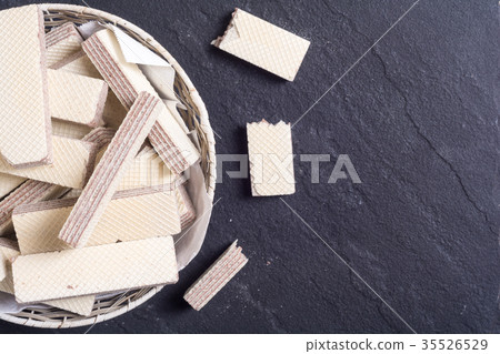 Sweet wafers background Sweet wafers background 35526529
