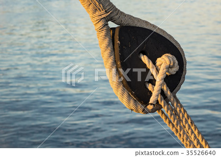 Detail of a sailing ship in Rostock, Germany 35526640
