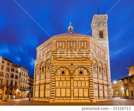 Florence. Baptistery at night. Florence. Baptistery at night. 35526713
