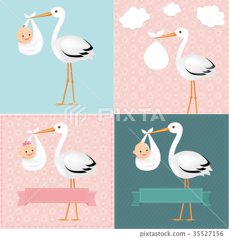 Stork With Baby Set Stork With Baby Set 35527156