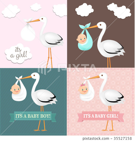 Stork With Baby Set Stork With Baby Set 35527158