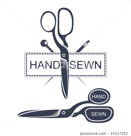 Needles and scissors silhouette 35527202