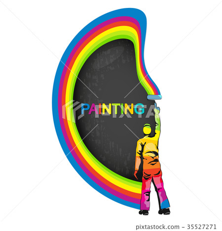 Painter with paint vector illustration Painter with paint vector illustration 35527271