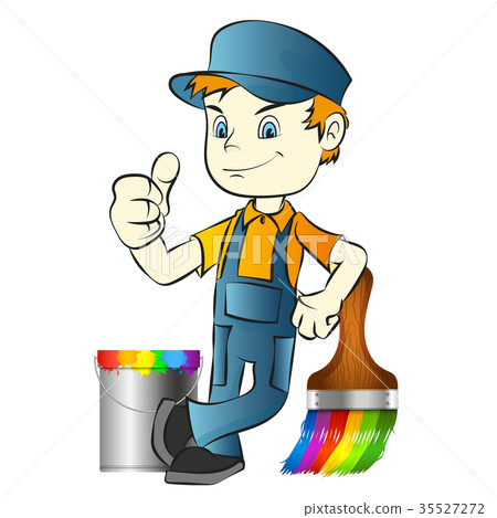Painter with tool illustration Painter with tool illustration 35527272