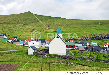 Village of Gjogv on the Faroe Islands 35527280
