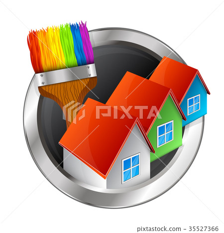 Painting of houses symbol Painting of houses symbol 35527366