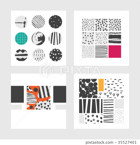 Minimal square cards design. 35527401