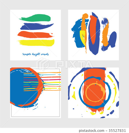 Set with square abstract cards drawn - Stock Illustration [35527831 ...