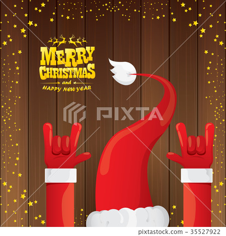 vector cartoon Santa Claus rock n roll style with 35527922
