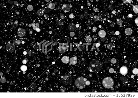 Falling snow on black background. 35527959