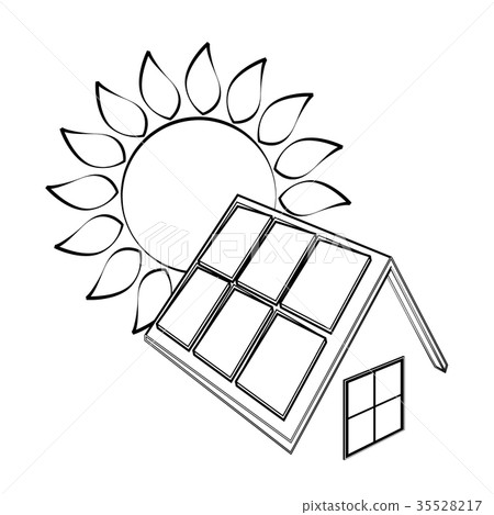 Solar panel blueprints Royalty Free Vector Image