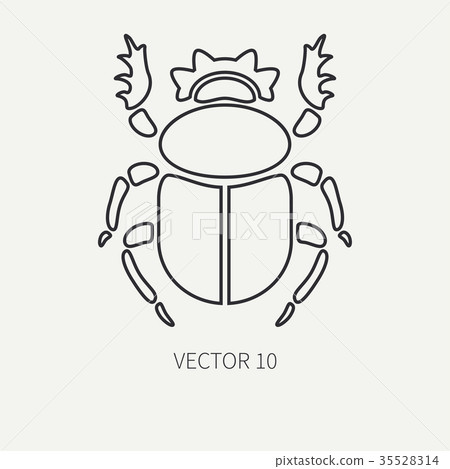 Line flat plain vector wildlife fauna icon bug Line flat plain vector wildlife fauna icon bug 35528314