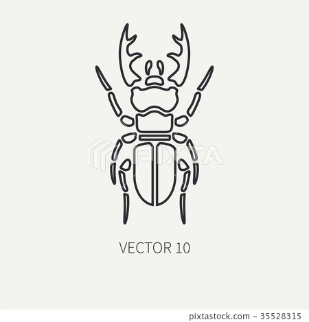 Line flat plain vector wildlife fauna icon stag Line flat plain vector wildlife fauna icon stag 35528315