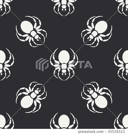 Flat monochrome vector seamless wildlife fauna 35528321
